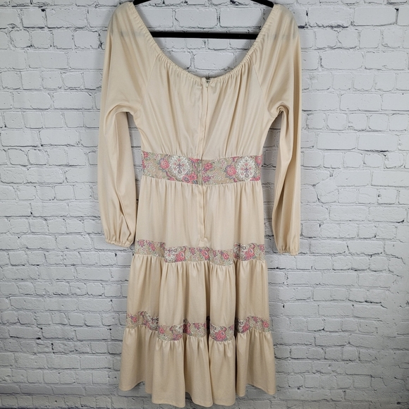 VINTAGE | Algo tiered long sleeve floral hippie vest dress - Picture 5 of 9